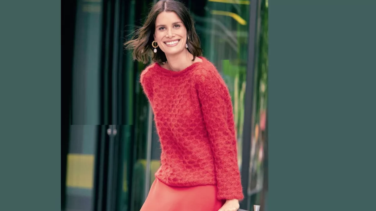 Red mohair pullover