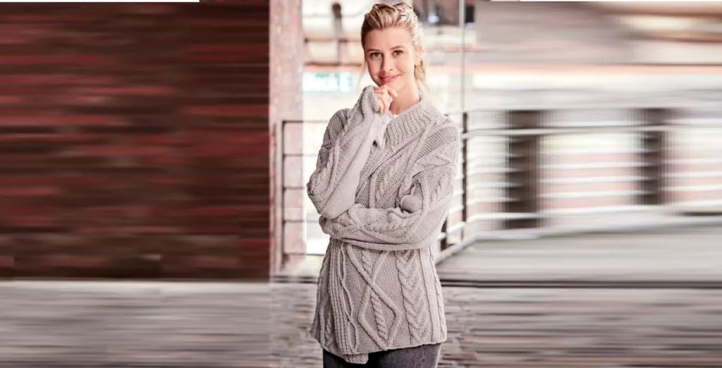 Кардиган с сочетанием узоров из «Кос»