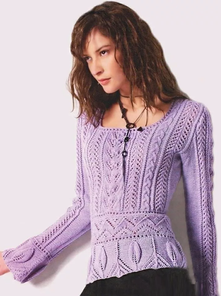  Романтичный ажурный пуловер