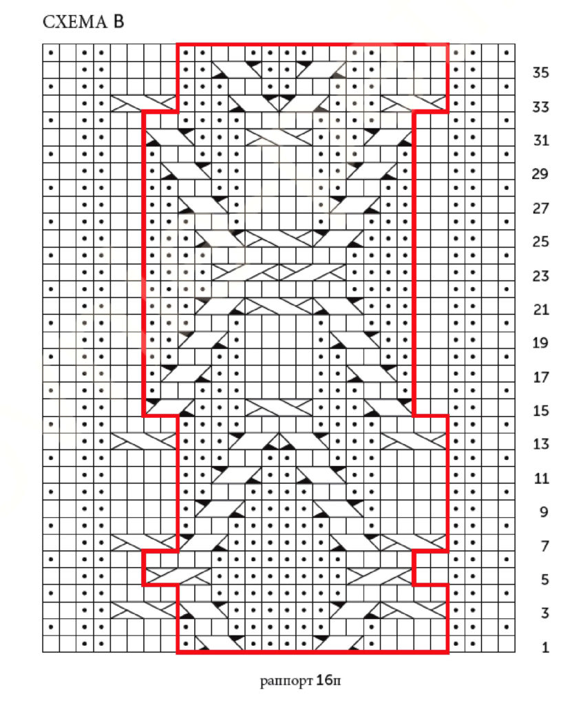 схема вязания спицами