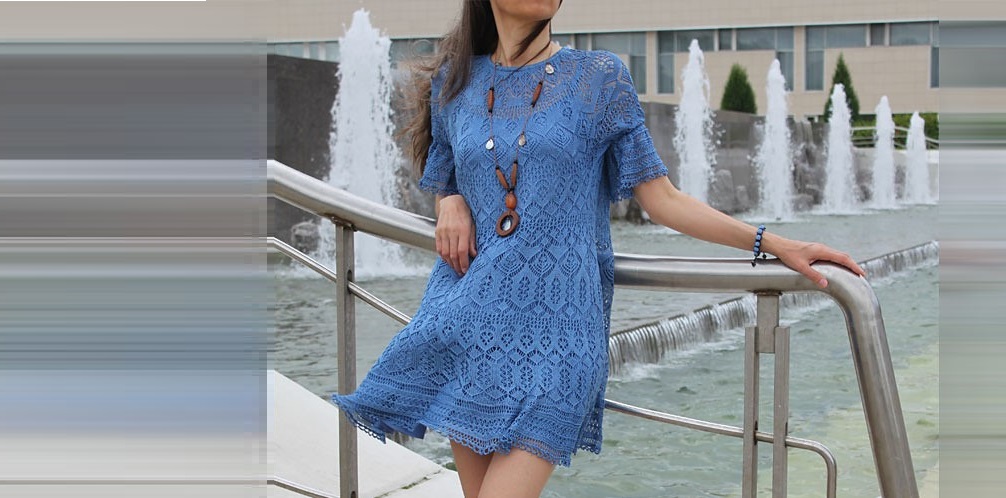 BLUE KARIN DRESS by Lacelegance