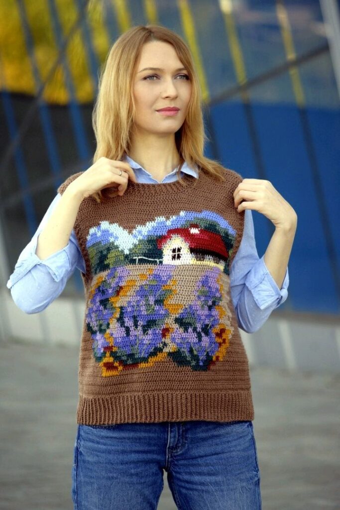 вязаная безрукавка