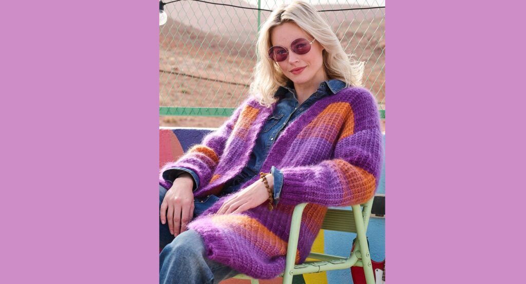 Вязаный кардиган с переходами цвета