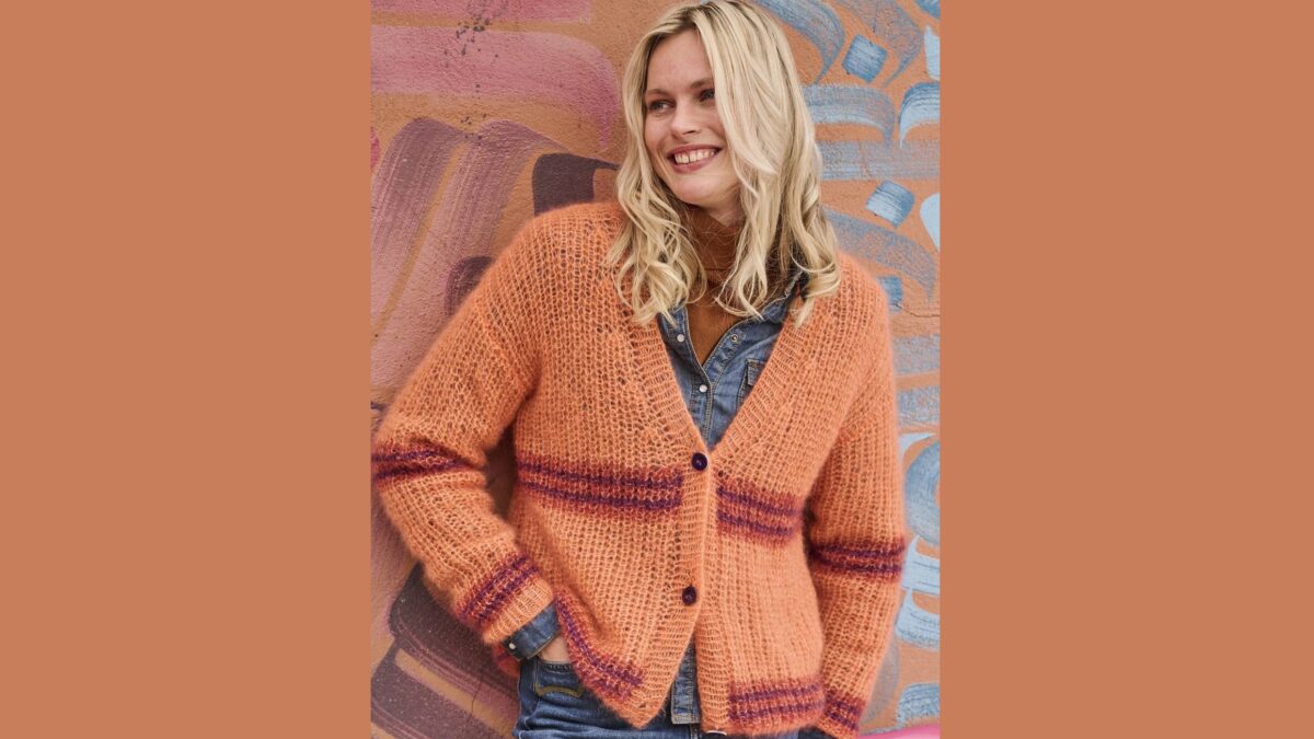 Кардиган с полупатентным узором