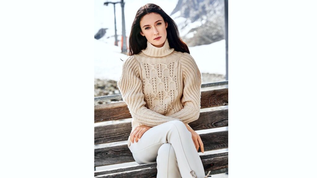 Вязаный пуловер с рукавами буф