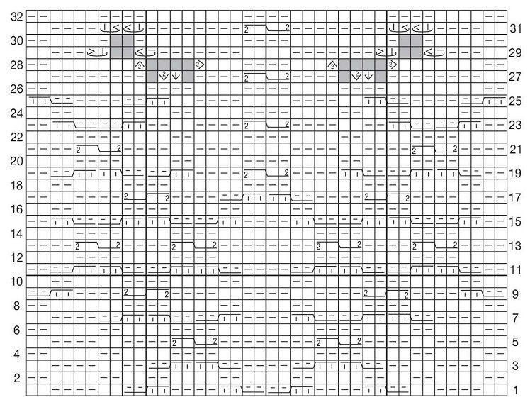 схема вязания спицами