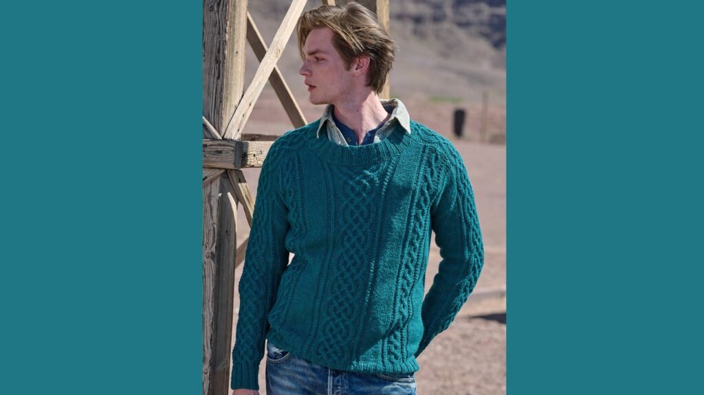 Пуловер с погонами и аранами ANDREAS