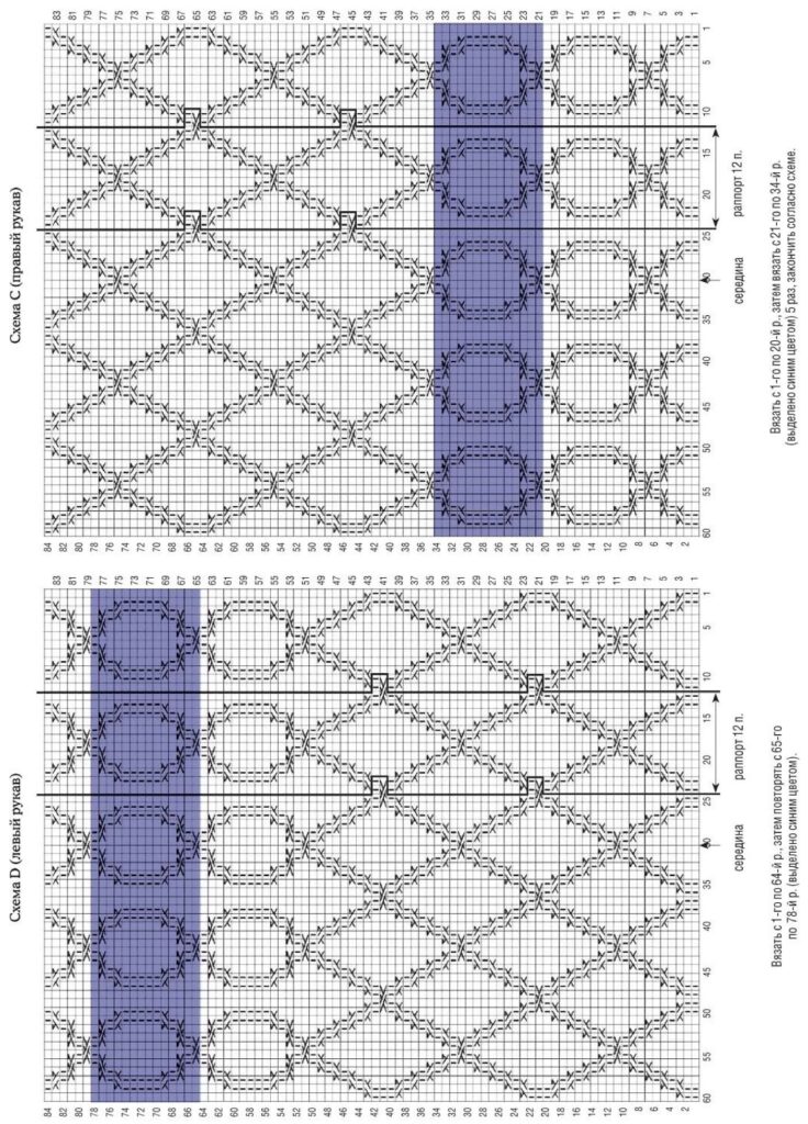 схема вязания спицами