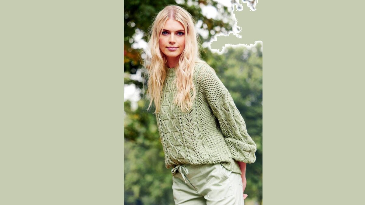 Шикарный пуловер с сочетанием узоров