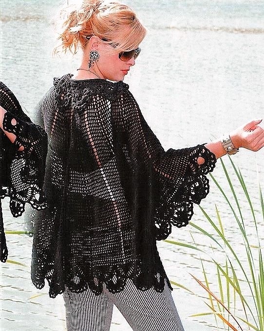 вязаная накидка