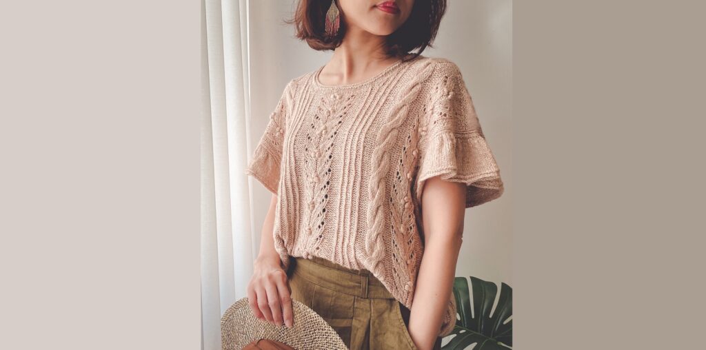 Футболка спицами с воланами Faye