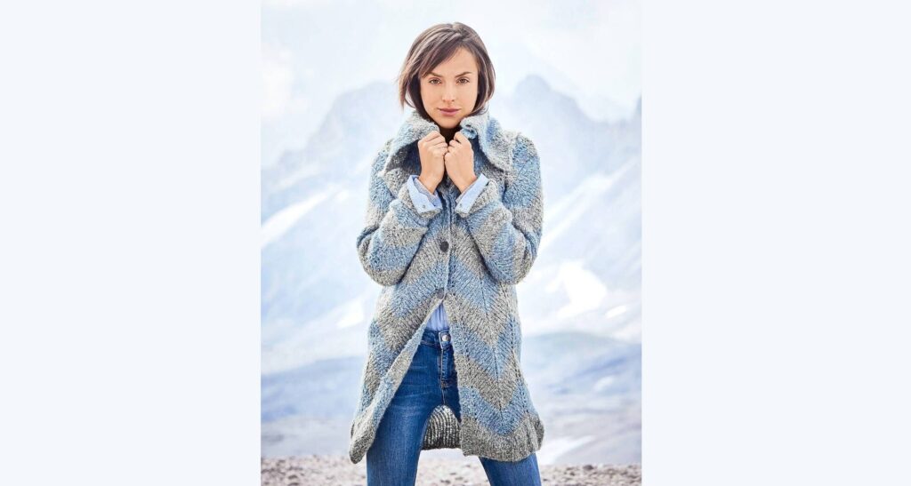 Удлинённый серо-голубой кардиган 