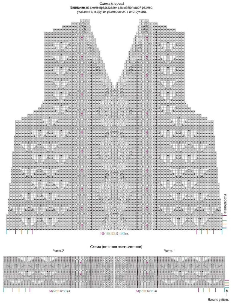 cхема вязания спицами