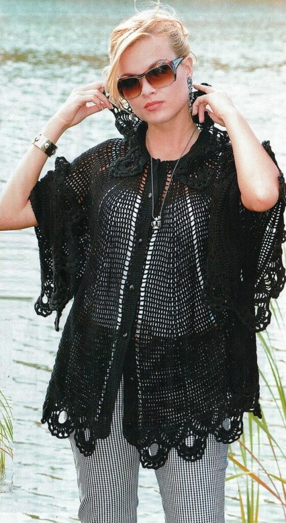 вязаная накидка