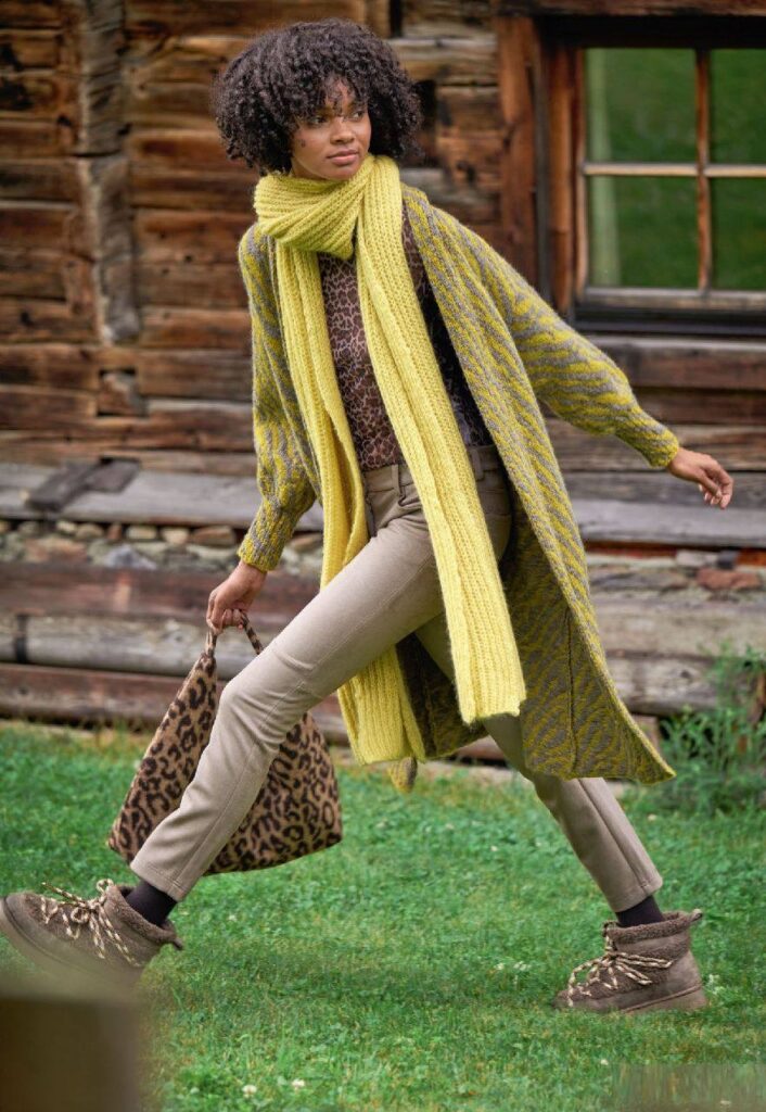 вязаное пальто