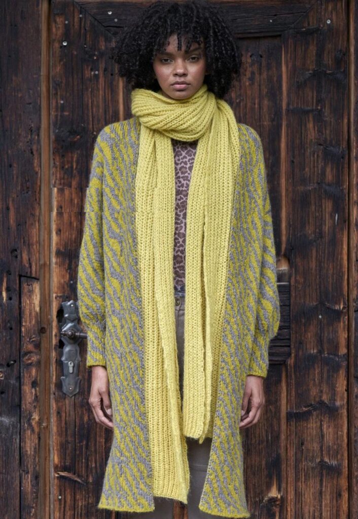 вязаное пальто