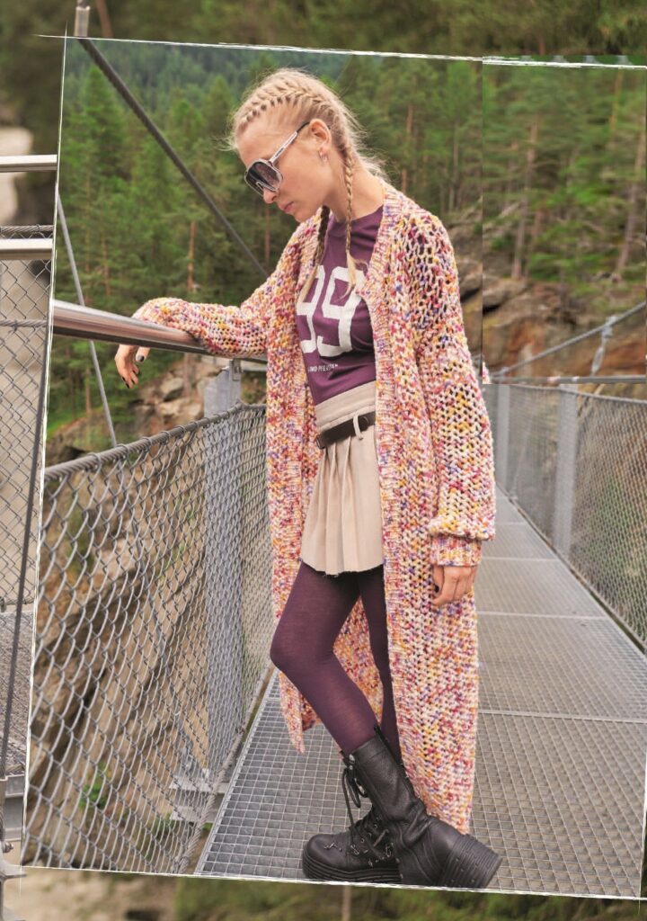 вязаное пальто