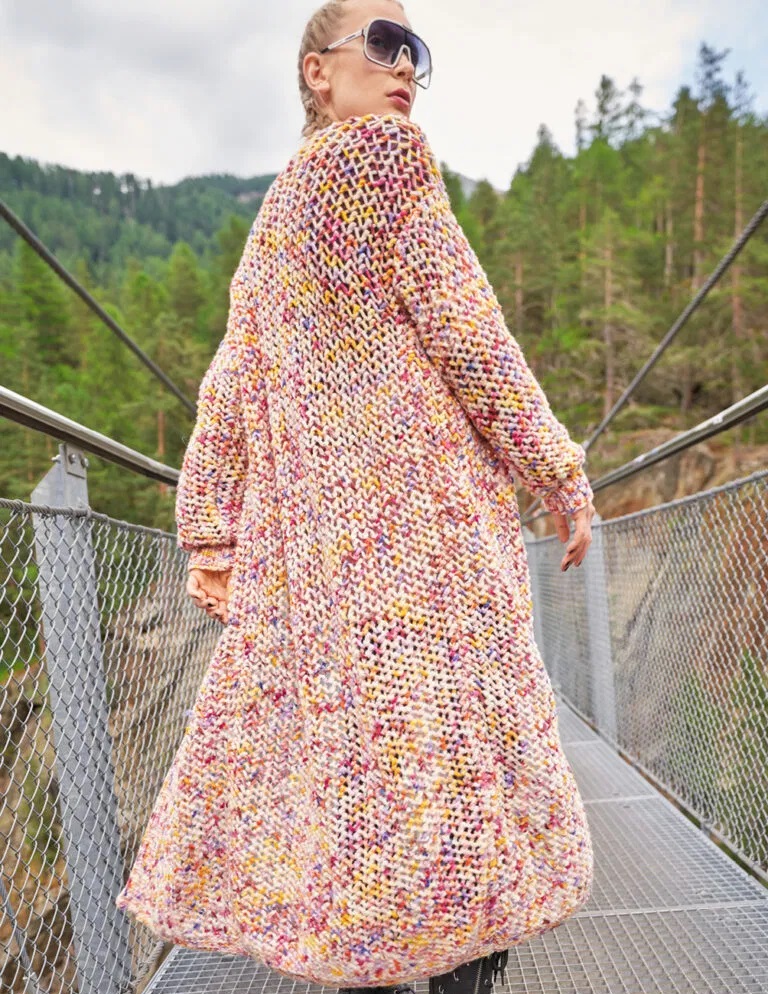 вязаное пальто