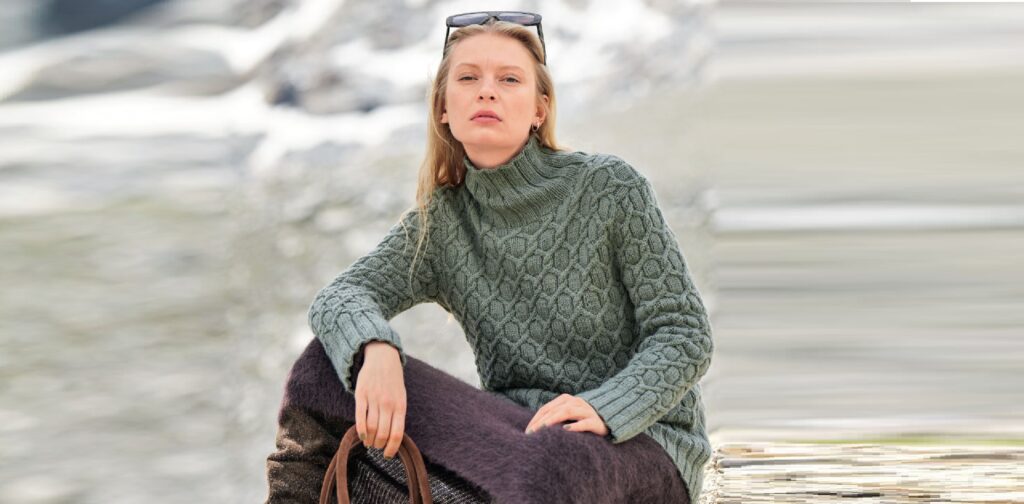 Пуловер с плетеным узором  BERNIE