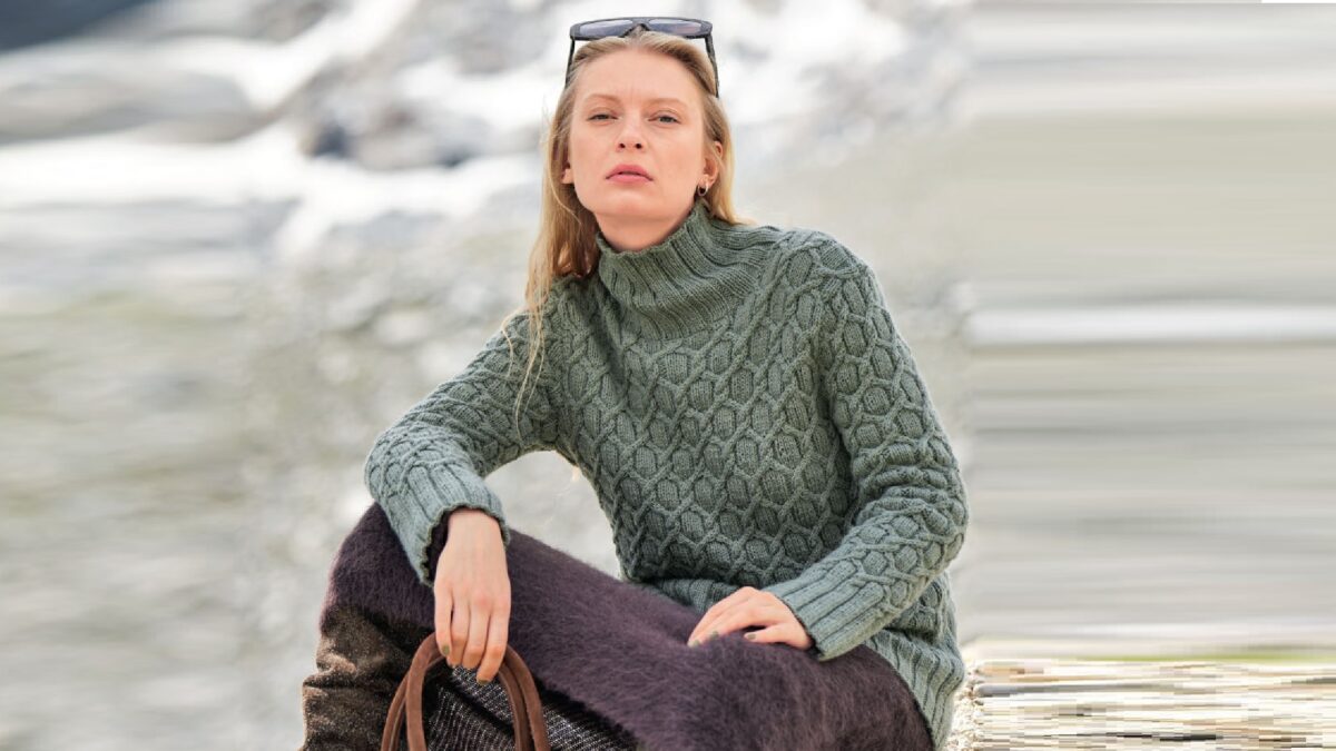 Пуловер с плетеным узором  BERNIE