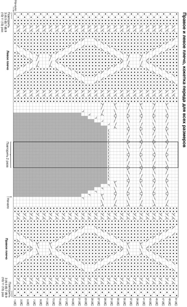 cхема вязания спицами