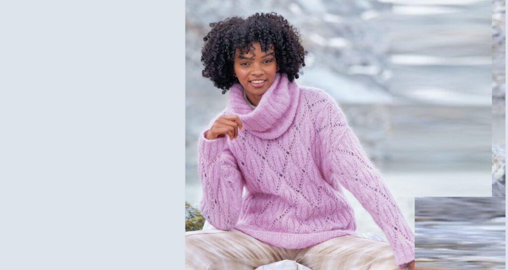 Пуловер с ажурными ромбами и снуд ВARBARA