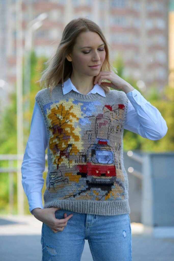 вязаный жилет