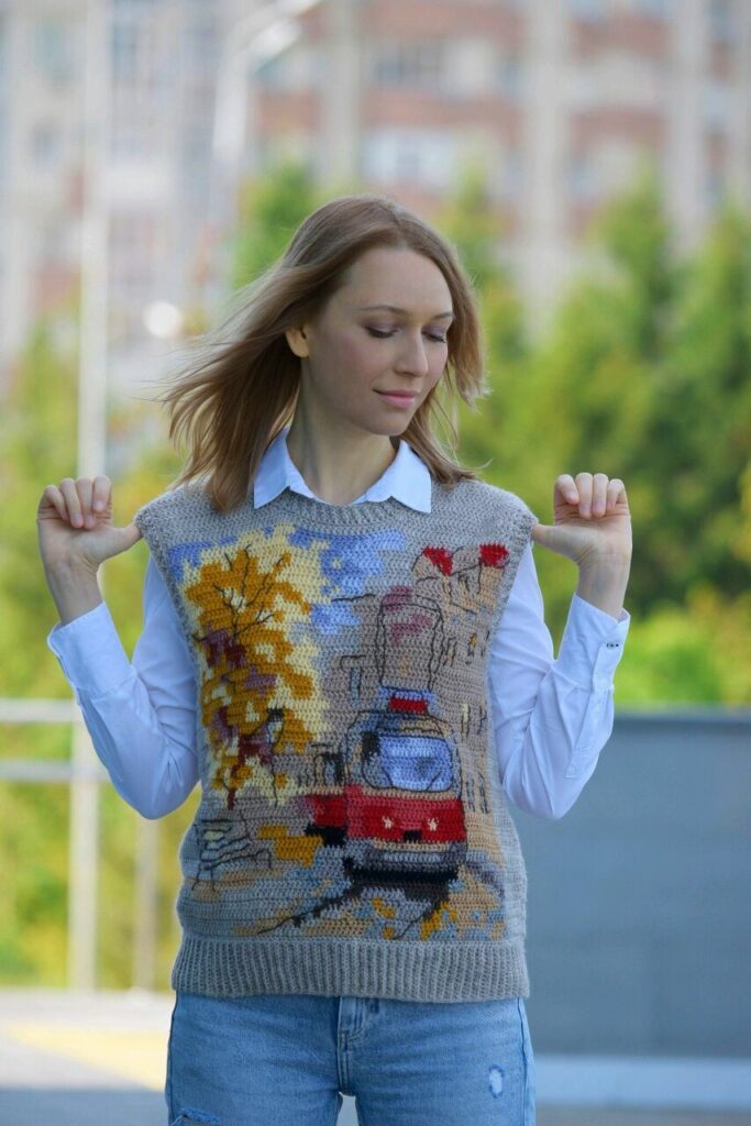 вязаный жилет