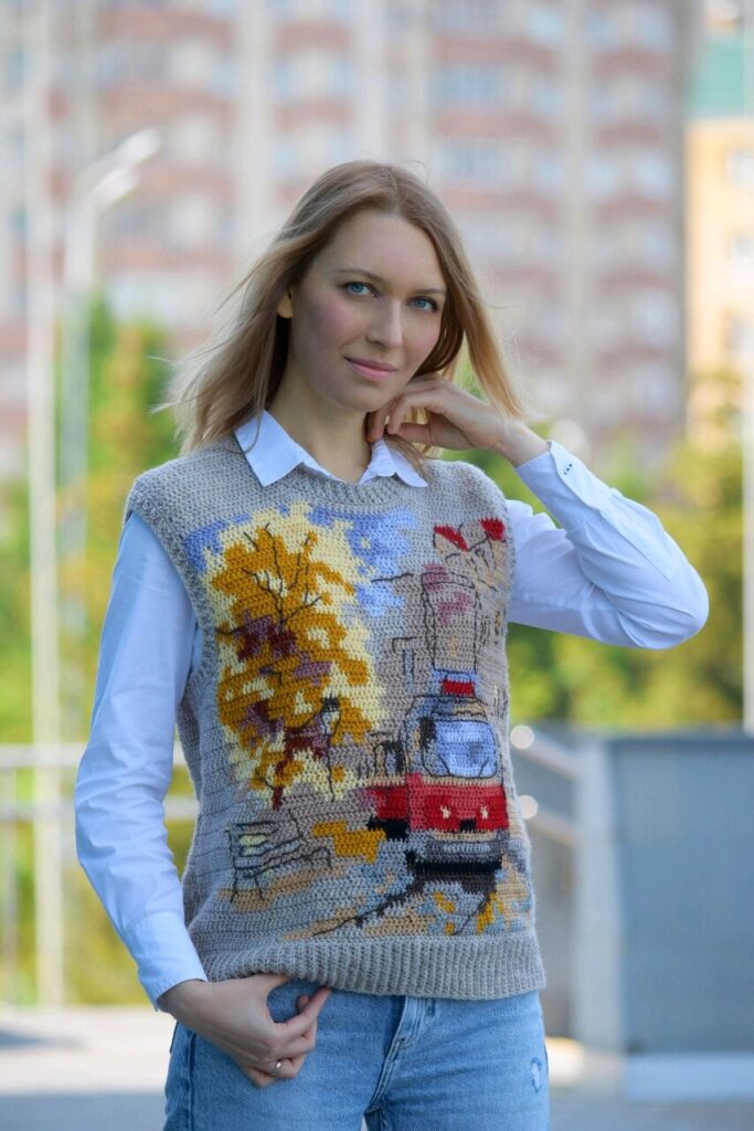 вязаный жилет