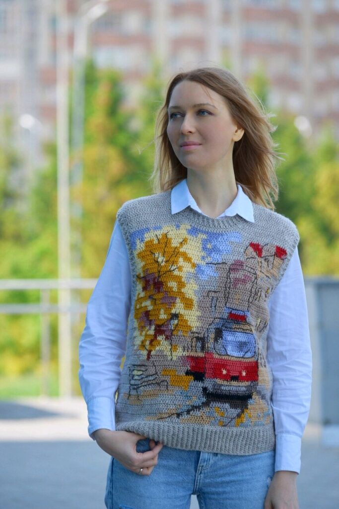 вязаный жилет