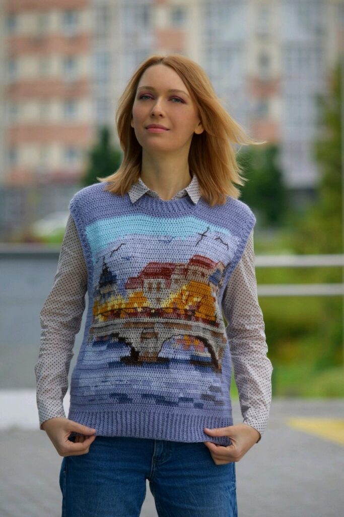 вязаный жилет