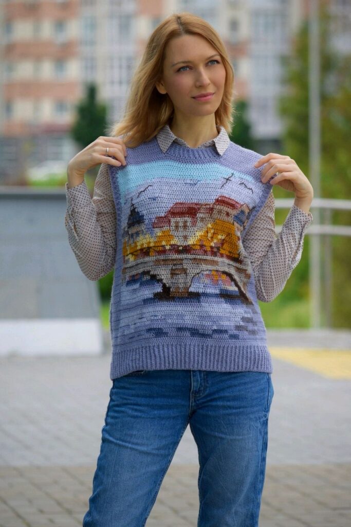 вязаный жилет