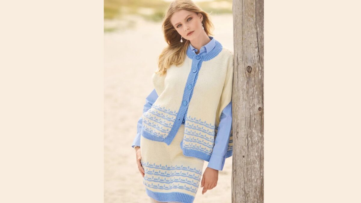 Жилет оверсайз и мини-юбка