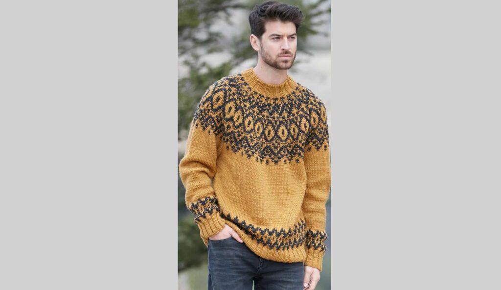 Двухцветный мужской пуловер