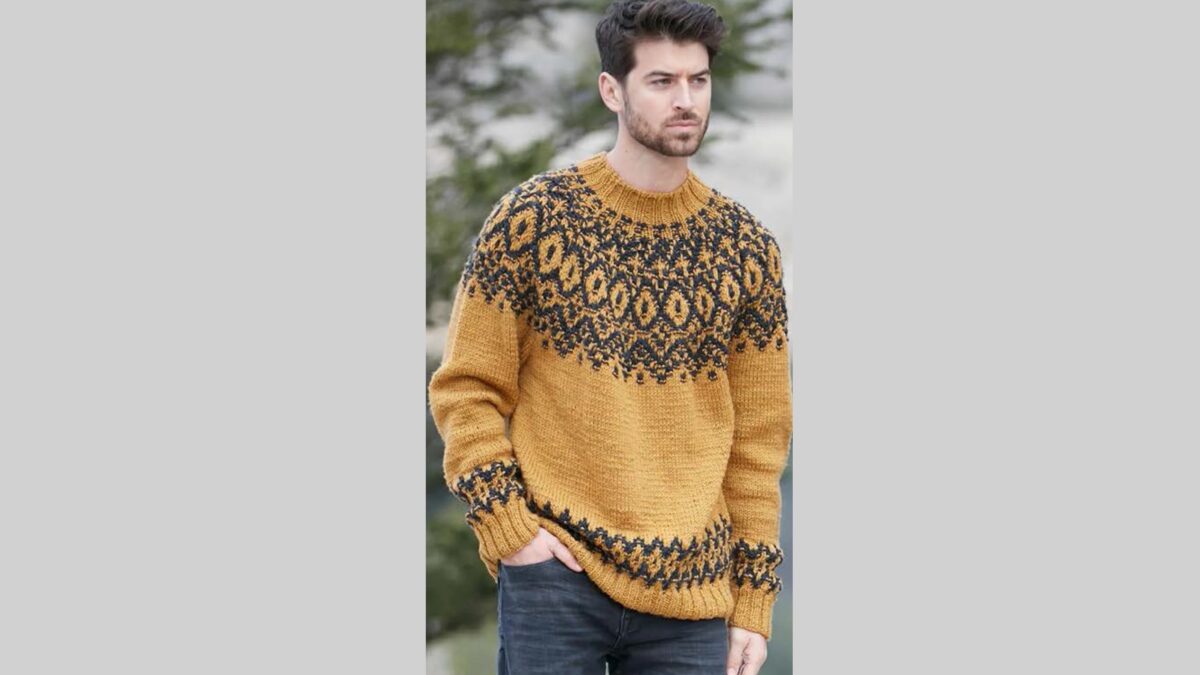 Двухцветный мужской пуловер