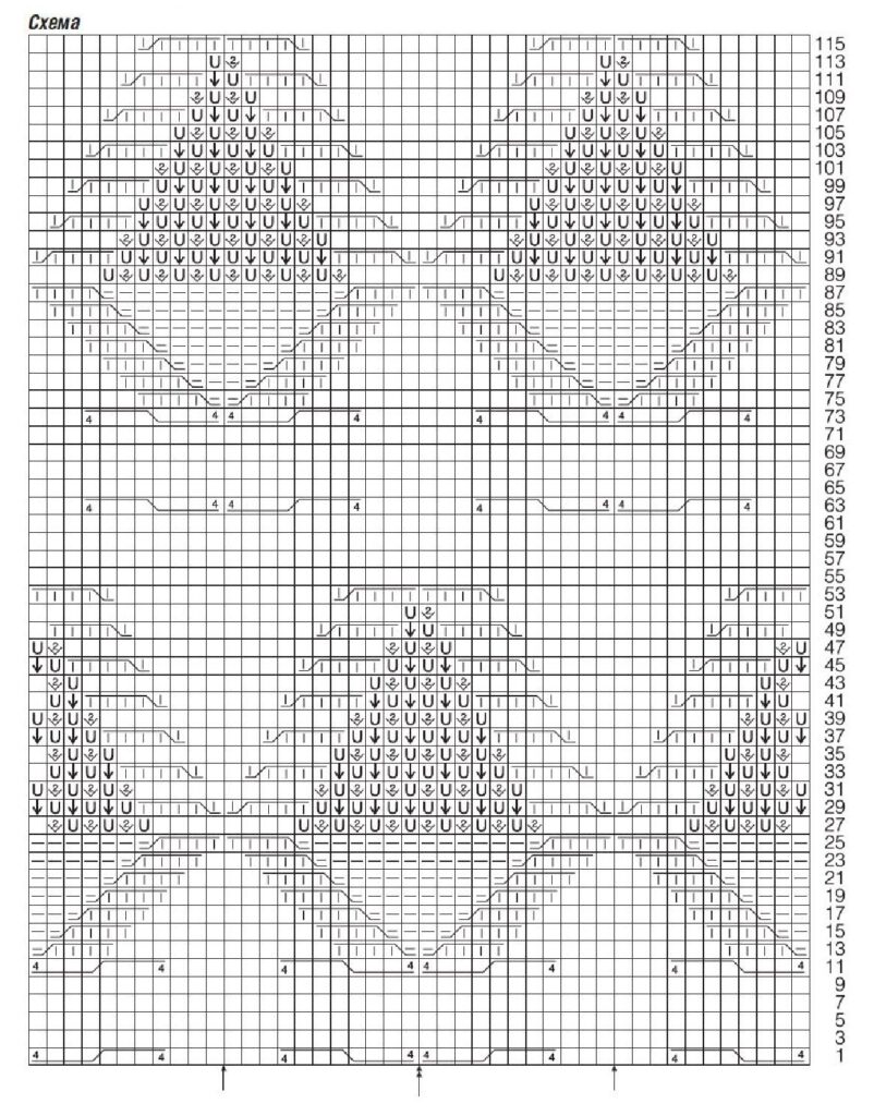 cхема вязания спицами