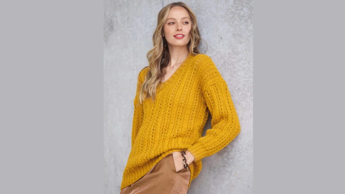 Пуловер с V-образной горловиной