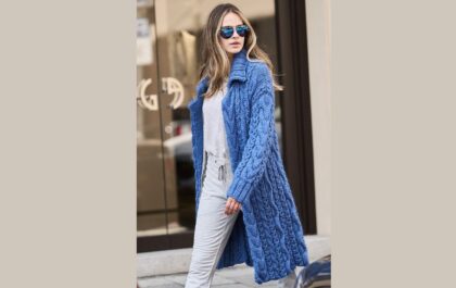 вязаное пальто