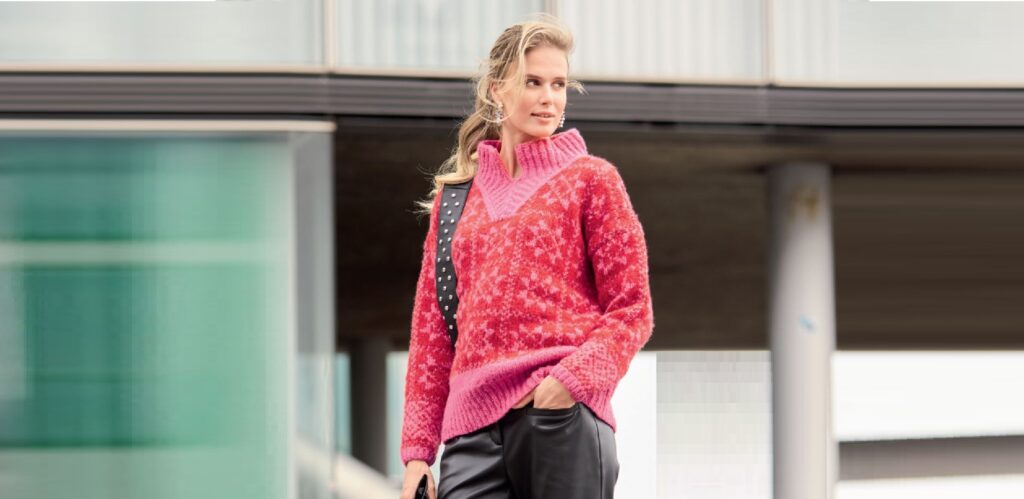 Пуловер с жаккардовым узором