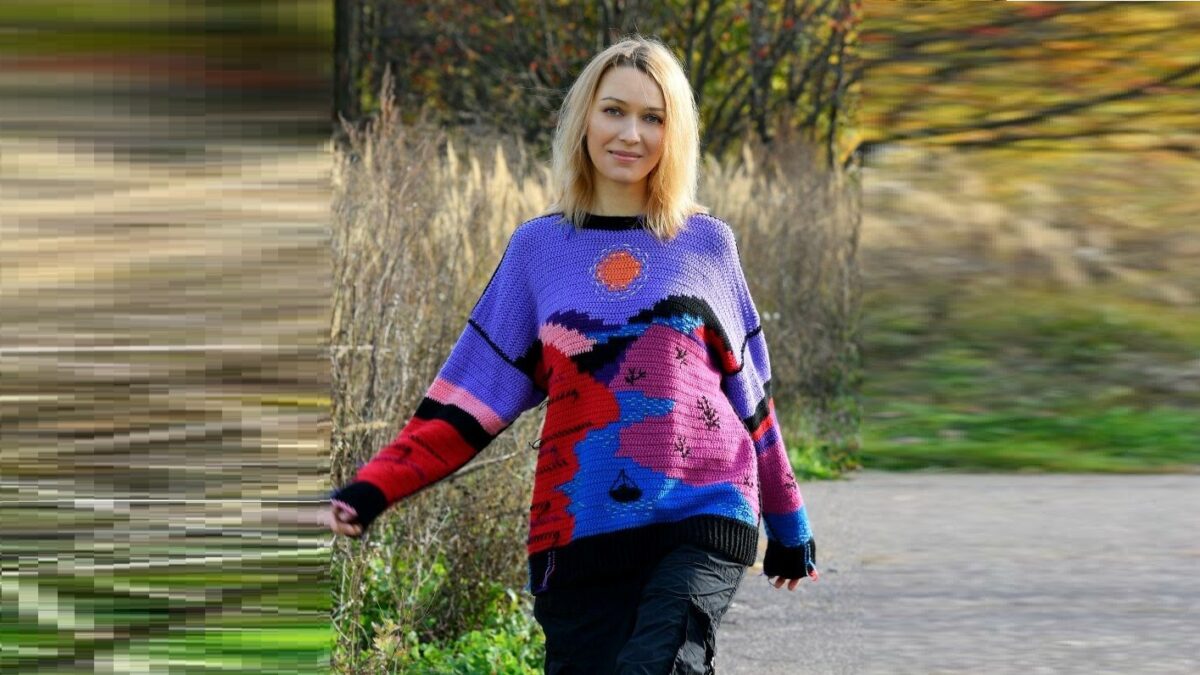 Джемпер «Под оранжевой луной»