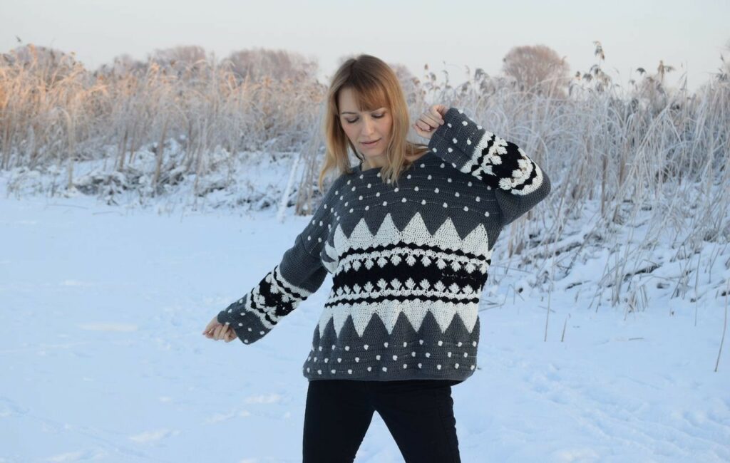 Пуловер «Зимние узоры»
